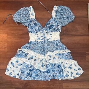 Blue floral pattern Altrd State Dreess